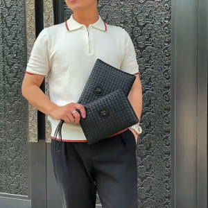 Mens Braided Clutch Phone Bag Wallet: Roomy Envelope Style Soft Leather Lightweight Luxury Waterproof Wear Resistant Personalized Tiger Head