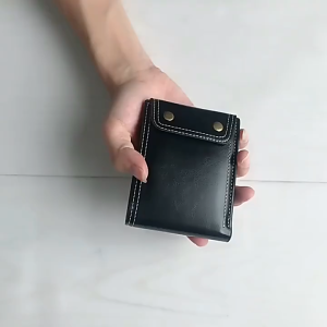 Ví Bóp Nam Ngắn Da Sáp Nhiều Ngăn Phong Cách Cổ Điển May Viền Chắc Chắn Bền Bỉ DV113