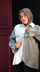 Siselyo x NurulFadillah Aluna Half Lace Tops – Kemeja Bigsize Wanita