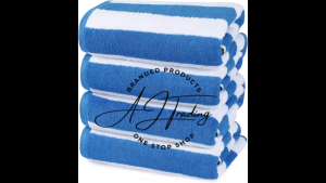 Cabana Stripe Beach Towel 30X60 Inc 100% Cotton Pool Towels Highly Absorbent Quick Dry Bath Towels