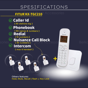 Telepon Wireless Panasonic KX-TGC210 Putih Telpon Rumah Panasonic