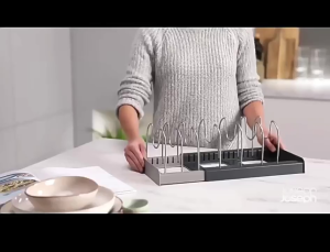 SG 🔥[READY STOCK] Dish Rack Pot Organiser Retractable Pot Lid Holder Stainless Steel Kitchen Drying Rack Adjustable Rack