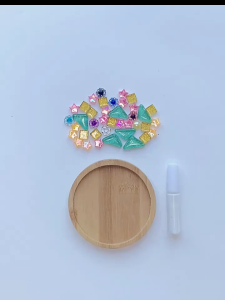 [SG stock] DIY Mosaic Bamboo Coasters Bamboo Mosaic Coaster Kit 9x9CM