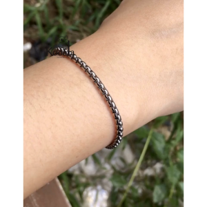 Gelang Titanium Rolo Silver Anti Karat Pria Wanita Model Simple Kekinian Termurah