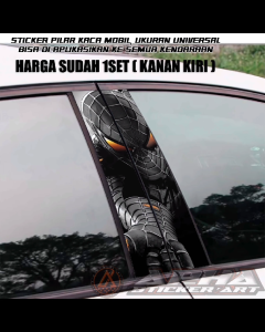 Stiker Pilar Pintu Mobil Satu Set Kanan Kiri - Cocok untuk Semua Mobil