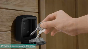 Key Lock Box 4 Digit Combination Key Storage Lock Box Wall Mounted Key Safe Box 5 Keys Capacity Weatherproof for Indoor Outdoor 3.66 inch (All metal,Never broken)