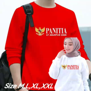 Bisa COD Sweater Pria Wanita Panitia Hut RI Kaos Garuda Pancasila Crewneck Dirgahayu Sweter Merdeka