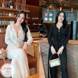 MF899 เซทแขนยาวผูกหน้าแต่งลูกไม้ แมทช์คู่กับกางเกงขายาวเอวสูง ลุคคุณหนูคุณนายมากกก ใส่คู่กันคือสวยดูแพงมากก งานลูกไม้อลังการ ผ้านิ่มใส่สบาย 2 สีเบสิค ใส่ได้ทุกโอกาสเลย สวยขนาดนี้ CF ด่วนค่าาาา ผ้า : Toffee สี : ดำ / ขาว Size เสื้อ อก : 30-36” ยาว : 2