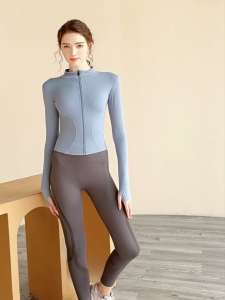 FitYoga Yoga Jacket Women Slim Tight Exercise Jacket Breathable Fitness Clothes Outdoor Running Long Sleeve Fitness Clothing Jacket