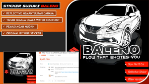 Stiker Variasi Kaca Mobil Suzuki Baleno Hatchback 2017