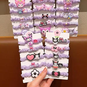 Ikat Rambut Anak Perempuan Ikar Rambut Kuromi isi 5pcs Karet Rambut Lucu