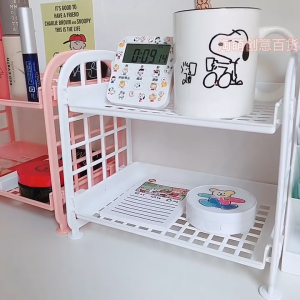 Kệ nhựa mini 2 tầng để đồ mĩ phẩm đồ dùng học tập decor bàn học decor phòng