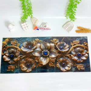 HIASAN DINDING SET BUNGA FLORAL BLACK MARBLE ISI 5 KAMAR DEKORASI RUMAH AESTHETIC WALL DECOR PAJANGAN DINDING SATU SET