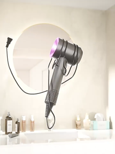 Gantungan Hair Dryer Tanpa Paku Tempat Hairdryer Dinding Minimalis Hair Dryer Rack Holder Hair Dryer