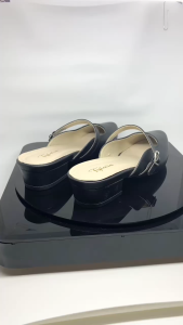 Sandal Heels Mules Sandal Bapau Wanita Tinggi Hak 3cm
