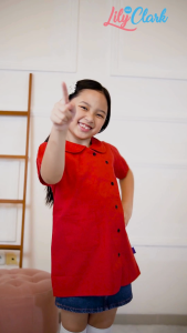 Lily And Clark Dress Anak Perempuan Warna Merah DCL01