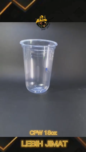 1000pcs Cup Plastik Capsule Brand CPW Thailand Gelas Plastik Boba 12oz 14oz 16oz 18oz 20oz 22oz