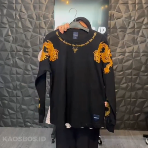 Kaos Naga Emas Terbaru Lengan Panjang 3 Dimensi /kaos distro/kaos pria