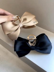 Korean Style Exquisite Ribbon Bow Hair Clamp High-End Sense Hair Clip Large Size Shark Clip