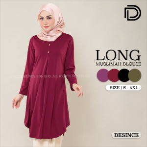 🇲🇾 DESINCE Women Blouse Top Shirt Smart Casual Baju Perempuan Muslimah WT 004