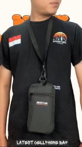 Two Zipper Cellphone Bag tas hp kecil selempang Akhtar Pria wanita Akhtar terbaru