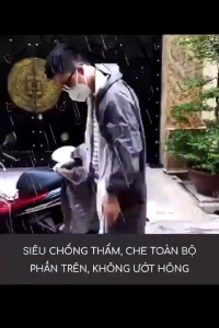 Áo Mưa Bit Dây Kéo Trước Chất Liệu Vải Dù Tổ OngDa Cá Cao Cấp Hàng Chất Lượng Cao Size 1m2-1m4