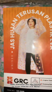 Jas hujan wanita EVA beruang love Flower transparant fashion unik stylist style