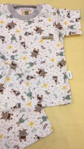 Chiyo Babywear Setelan baju tidur anak bayi laki laki oblong setelan kancing pendek dan panjang