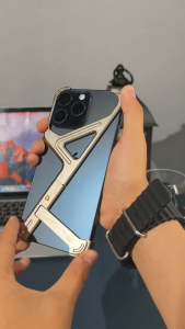 OATSBASF Geometry Case Metal Phone Case For iPhone 16 Pro MaxFrame Shockproof Cover