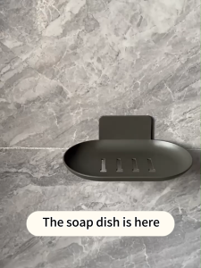 MEIDOO Tempat sabun cuci piring kamar mandi tahan air dan tahan karat dari logam aluminium