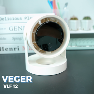 พัดลมตั้งโต๊ะ VEGER VLF-12 Desktop fan หน้าจอ LED พัดลม ปรับระดับความแรงได้ 5 ระดับ แบตเตอรี่ 1800mAh รับประกัน 1 ปี