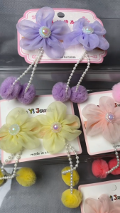 Kids Ribbon Hair Clip Jepit Rambut Anak Pita Rumbai Tassel [13 Varian]