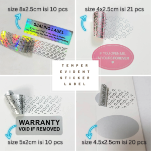 STICKER TAMPER EVIDENT SEGEL VOID TOTAL TRANSFER LABEL UNTUK SECURITY PACKAGING PAKET PENANDA SUDAH DIBUKA WARRANTY VOID