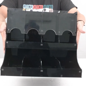 Condiment Organizer Vertical 4 Slot Bahan Full Akrilik