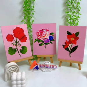HIASAN DINDING BUNGA FLORAL DEKORASI RUMAH WALL DECOR PAJANGAN POSTER KAYU BUNGA