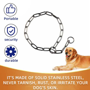 Whisker Heavy Metal Solid Stainless Steel Dog Choke Chain Collar Pet Necklace 33 Rings