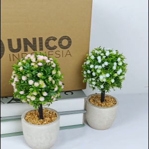 Pot Bunga Tanaman Hias Artificial Pohon Plastik Ornamen Dekorasi Ruangan Rumah Import COD PBP198