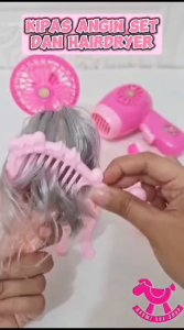 Mainan kipas angin keluar angin n mainan hair dryer keluar angin mainan anak perempuan beauty alat kecantilan make ip hairdryer