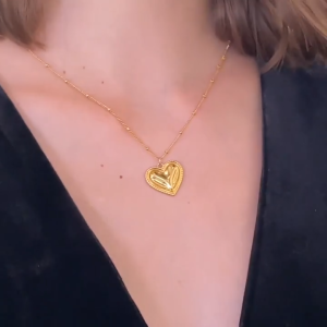 18k gold pawnable saudi gold original Love bead bead necklace for women gift