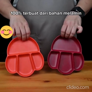 Piring Makan Melamin Karakter Beruang Piring Anak Lucu Anti Pecah Extra Tebal Tahan Panas