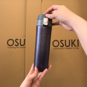OSUKI 500ml Stainless Steel Water Bottle (Black) - Vacuum Insulated, Durable, Portable