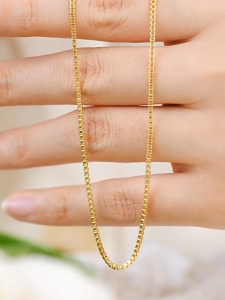 สร้อยคอโซ่ทับแบน 2 สลึง 18 นิ้ว สร้อยคอทองคำแท้ ทองคำแท้ 96.5% ทอง แท้ หลุด จำนำ เก็บเงินปลายทาง