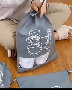 Tas Serut Sepatu Shoes Bag Penyimpanan Sepatu dan Sendal Kantong Sepatu Tali Serut