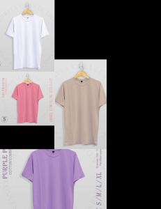 Kaos Polos Putih Panjang RIB Pria/Wanita Catton Combet 30s