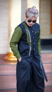 Kemeja Baju Koko Pria Dewasa Modern Kombinasi Batik Katun Lengan Panjang S M L XL XXL  XXXL Jumbo