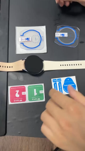 Miếng Cường Lực Dán Màn Hình Dành Cho Samsung Galaxy Watch Ultra/ Galaxy Watch 7 44/40mm/ Galaxy Watch 8 Kai.N Glass HD kèm khung dán_ Hàng chính hãng