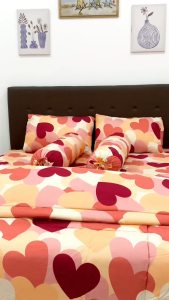 Bed Cover Set Sprei My Love Pink - Ukuran Lengkap 90x200 - 200x200 - Fankay Bedcover