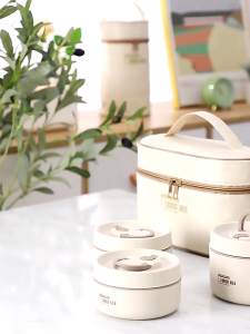 2 Layers Lunch Box Set Thermal Food Container Stainless Steel Bento Box With Bag For Kids & Adults