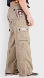 Celana Cargo Outdoor Panjang Pria Gombrong Lose Pants Reguler Fit Mocca Kargo PDL Gunung Bahan Twill
