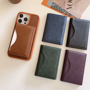 ELEVEN 2 Premium Magnetic Leather Wallet Card Case for iPhone 18 17 16 15 14 13 12 11 Pro Max – Trifold Card Holder Pouch with Strong Magnet